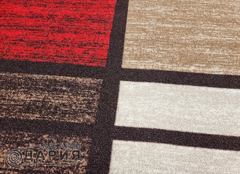 Мокетен килим ERIKA 8010 beige/red